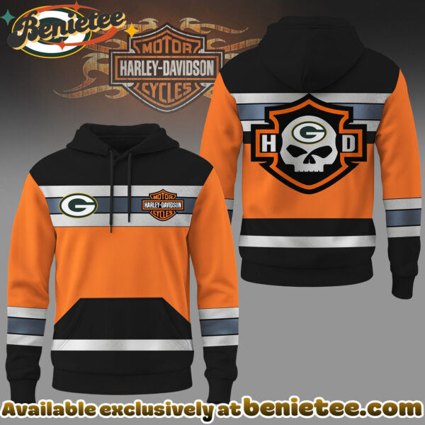 Green Bay Packers Premium NFL Harley-Davidson High Visibility 3D Hoodie, Sweatshirt, Tshirt
