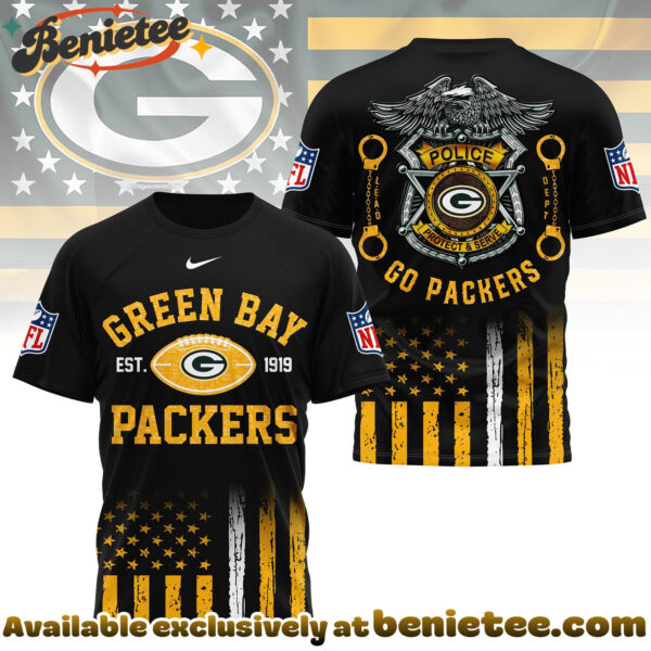 Green Bay Packers Premium NFL Law Enforcement Tribute 3D Shirt