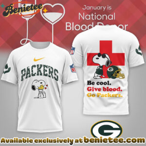 Green Bay Packers Premium NFL Snoopy Blood Donor Awareness Month Tshirt, Sweatshirt, Hoodie
