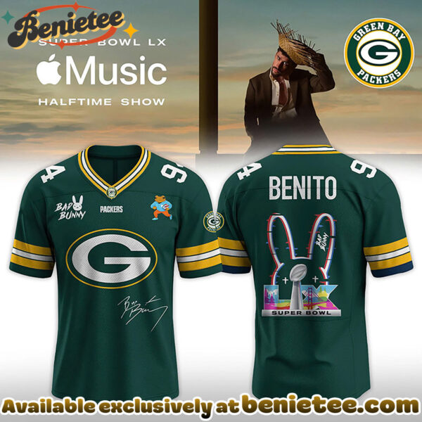 Green Bay Packers x Bad Bunny Super B LX 2026-V-neck Short Sleeve Jersey