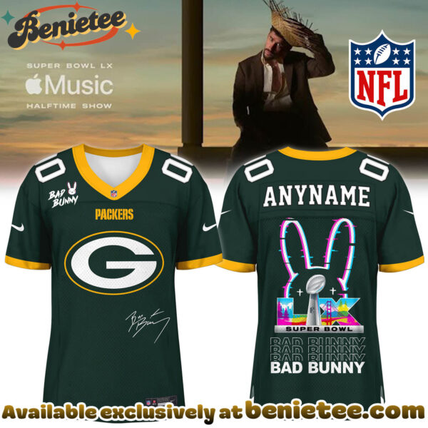 Green Bay Packers x Bad Bunny Super Bowl Football Jersey Limited Edition