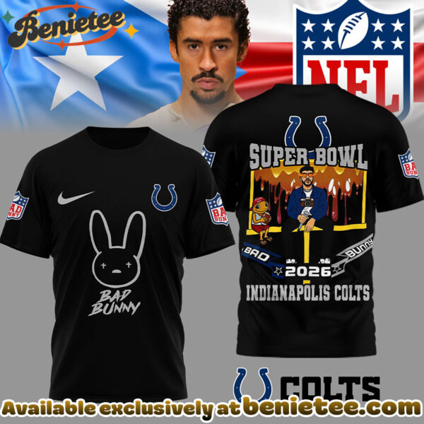 Indianapolis Colts Premium NFL Bad Bunny Super Bowl 3D Shirt
