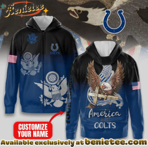 Indianapolis Colts Premium NFL God Bless America Zip Hoodie, T-shirt, Sweatshirt - Ver 2