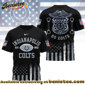 Indianapolis Colts Premium NFL Law Enforcement Tribute 3D Shirt