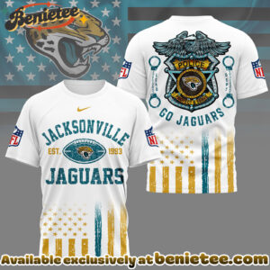 Jacksonville Jaguars Premium NFL Law Enforcement Tribute 3D Shirt
