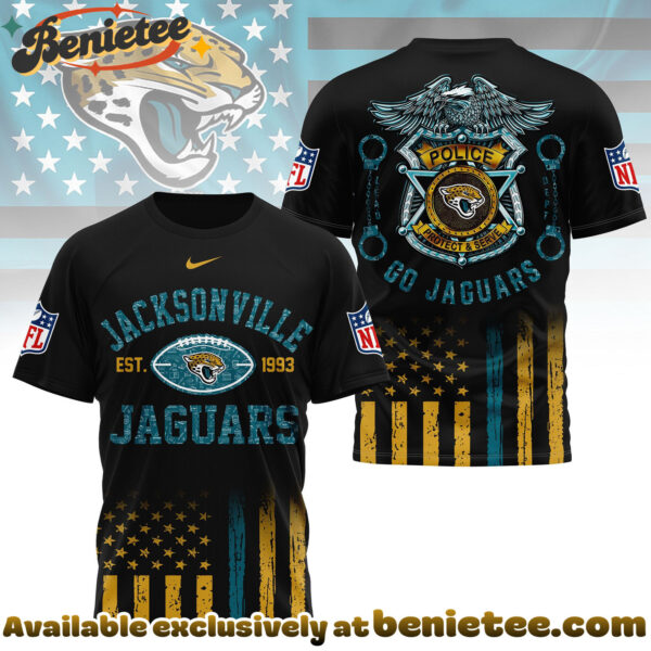 Jacksonville Jaguars Premium NFL Law Enforcement Tribute 3D Shirt