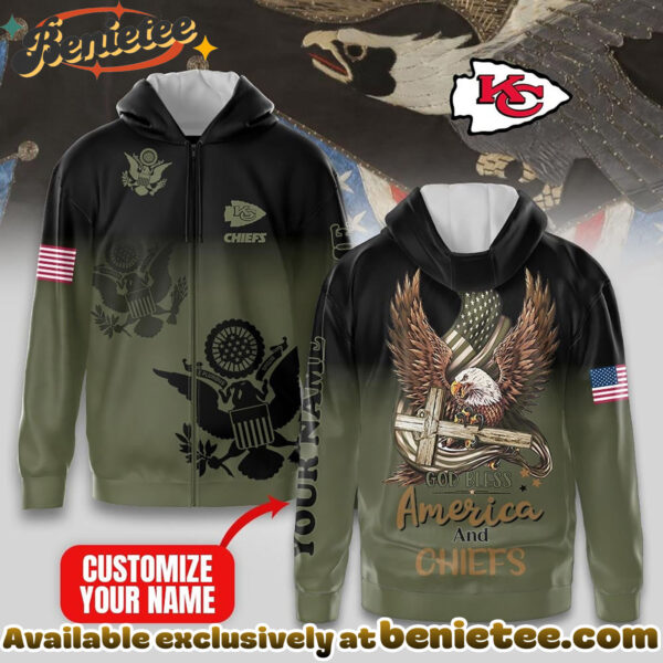 Kansas City Chiefs Premium NFL God Bless America Zip Hoodie, T-shirt, Sweatshirt