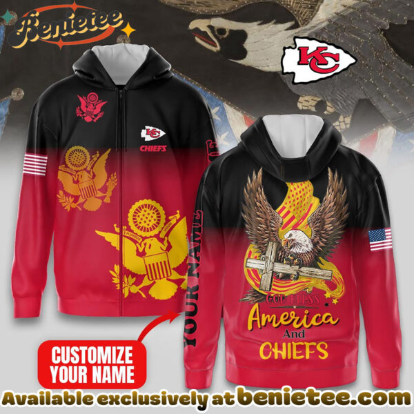 Kansas City Chiefs Premium NFL God Bless America Zip Hoodie, T-shirt, Sweatshirt - Ver 2