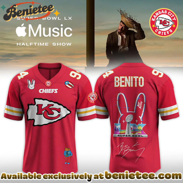 Kansas City Chiefs x Bad Bunny Super B LX 2026 Halftime Show-V-neck Short Sleeve Jersey