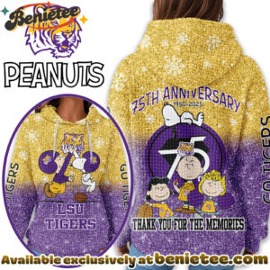 LSU Tigers Premium NCAA Peanuts Anniversary 3D Waffle Hoodie, Sweatshirt, Tshirt HI