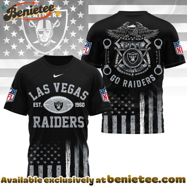 Las Vegas Raiders Premium NFL Law Enforcement Tribute 3D Shirt