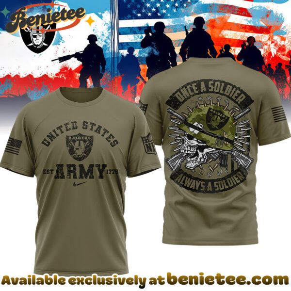 Las Vegas Raiders Premium NFL Once A Soldier Always A Soldier 3D Shirt, Hoodie, Sweatshirt