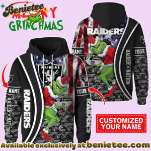 Las Vegas Raiders x The Grinch Christmas Football Hoodie Limited Edition-3D Unisex Hoodie