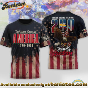 Los Angeles Chargers Premium NFL 250th Anniversary Of America 3D Shirt, Hoodie, Sweatshirt