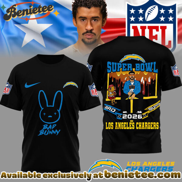 Los Angeles Chargers Premium NFL Bad Bunny Super Bowl 3D Shirt, Hoodie, Sweatshirt