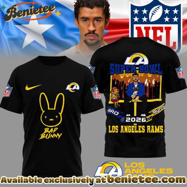 Los Angeles Rams Premium NFL Bad Bunny Super Bowl 3D Shirt