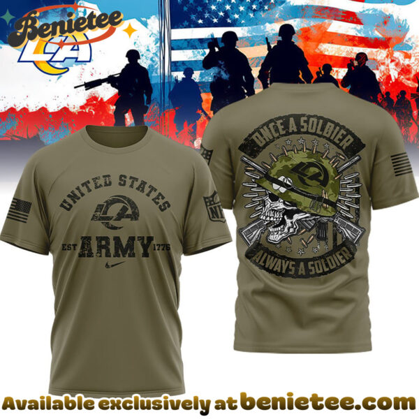 Los Angeles Rams Premium NFL Once A Soldier Always A Soldier 3D Shirt, Hoodie, Sweatshirt