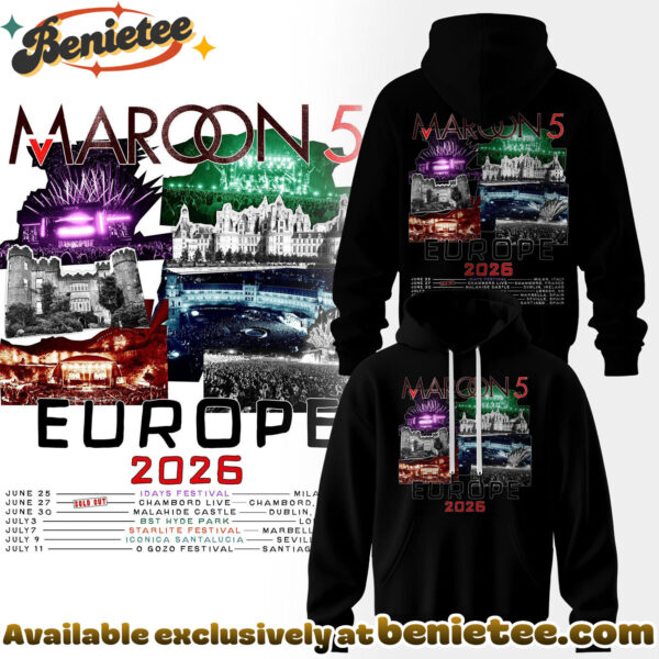 Maroon 5 - Europe Tour 2026 Collection Hoodie, Tshirt, Sweatshirt - Ver 4