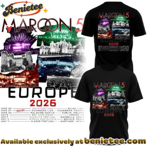 Maroon 5 - Europe Tour 2026 Collection Hoodie, Tshirt, Sweatshirt - Ver 17