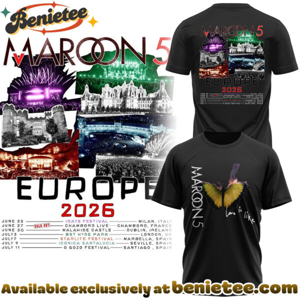 Maroon 5 - Europe Tour 2026 Collection Hoodie, Tshirt, Sweatshirt - Ver 16