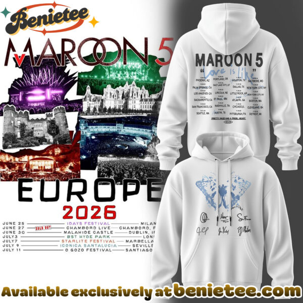 Maroon 5 - Europe Tour 2026 Collection Hoodie, Tshirt, Sweatshirt - Ver 5