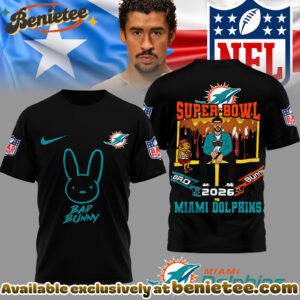 Miami Dolphins Premium NFL Bad Bunny Super Bowl 3D Shirt