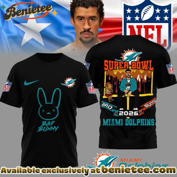 Miami Dolphins Premium NFL Bad Bunny Super Bowl 3D Shirt, Hoodie, Sweatshirt