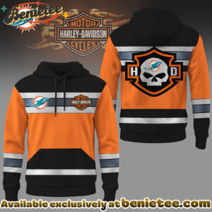 Miami Dolphins Premium NFL Harley-Davidson High Visibility 3D Hoodie, Sweatshirt, Tshirt
