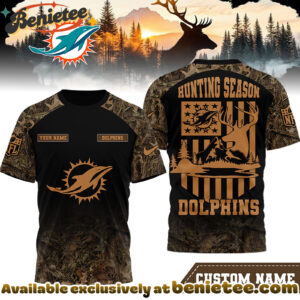 Miami Dolphins Premium NFL Hunting Season 3D Shirt