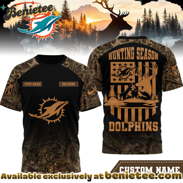 Miami Dolphins Premium NFL Hunting Season 3D Shirt