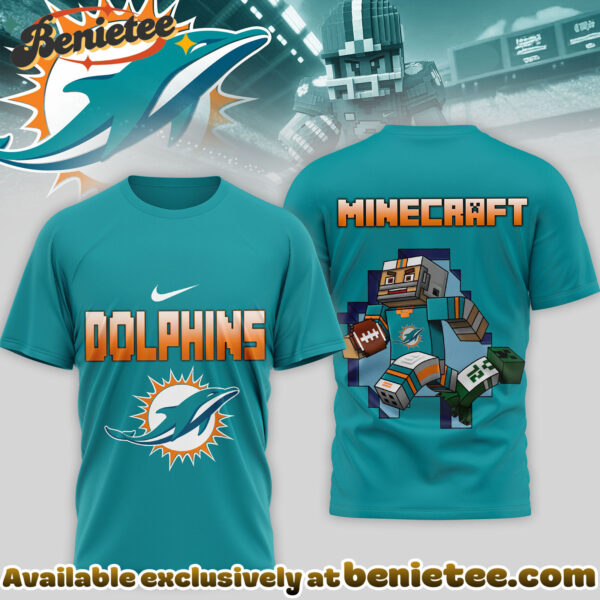 Miami Dolphins Premium NFL Minecraft 3D Shirt