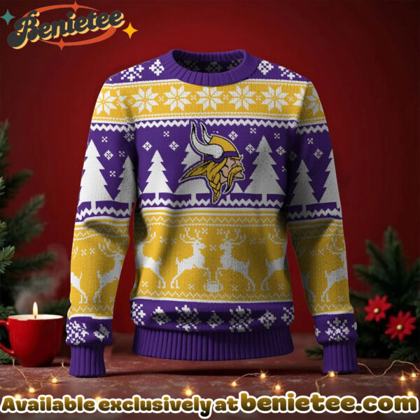 Minnesota Vikings 2025 Christmas New Ugly Sweatshirt, All Team NFL - Ver 2