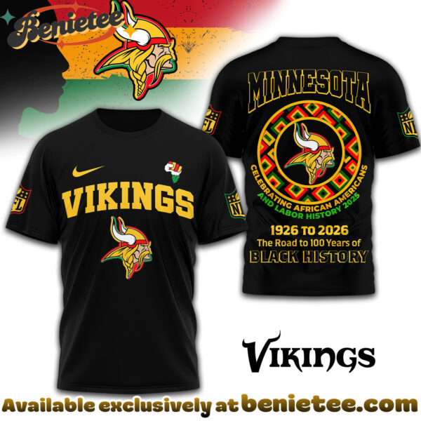 Minnesota Vikings Premium NFL Black History Month 3D Tshirt, Sweatshirt, Hoodie