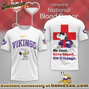 Minnesota Vikings Premium NFL Snoopy Blood Donor Awareness Month Tshirt, Sweatshirt, Hoodie