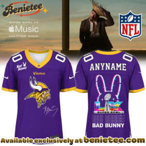 Minnesota Vikings x Bad Bunny Super Bowl Football Jersey Limited Edition