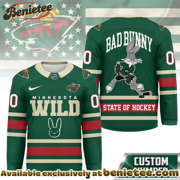 Minnesota Wild Premium NHL Bad Bunny Hockey Jersey NY