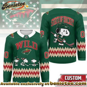 Minnesota Wild Premium NHL Snoopy Personalized Hockey Jersey