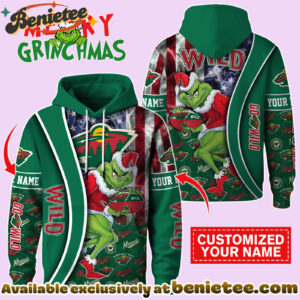 Minnesota Wild x The Grinch Christmas Hockey Hoodie Limited Edition-3D Unisex Hoodie