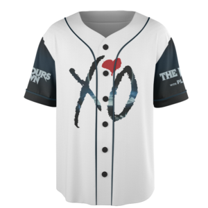Men's The Weeknd Music Tour 2026 Baseball Jersey, Polyester Button Down, White, US Size S-5Xl