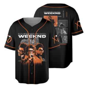 Men's The Weeknd Music Tour 2026 Baseball Jersey, Polyester Button Down, Black, US Size S-5Xl