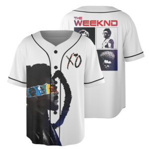 Men's The Weeknd Starboy Music Tour 2026 Baseball Jersey, Polyester Button Down, White, US Size S-5Xl