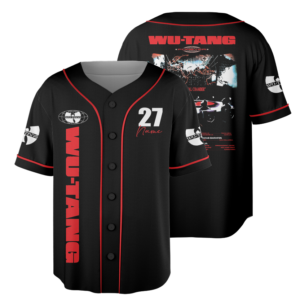 Men’s Wu-Tang The Final Chamber Music Tour 2026 Baseball Jersey, Polyester Button Down, Black, US Size S-5XL