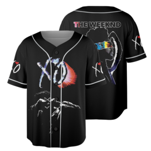 Men's The Weeknd Music Tour 2026 Baseball Jersey, Polyester Button Down, Black, US Size S-5XL