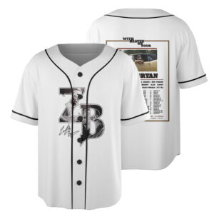 Zach Bryan With Heaven On Tour 2026 Baseball Jersey, Zach Bryan Country Music Baseball Jersey