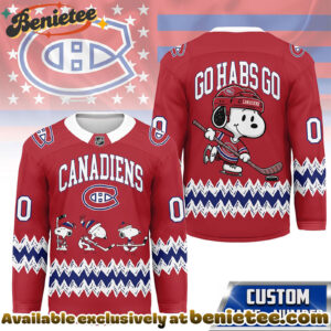 Montreal Canadiens Premium NHL Snoopy Personalized Hockey Jersey