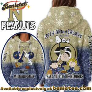 Navy Midshipmen Premium NCAA Peanuts Anniversary 3D Waffle Hoodie, Sweatshirt, Tshirt HI