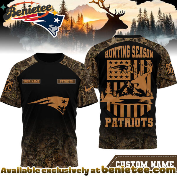 New England Patriots Premium NFL Hunting Season 3D Shirt