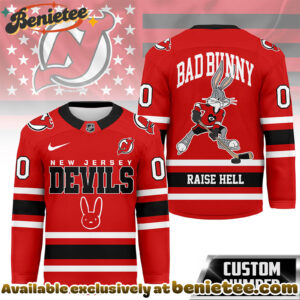 New Jersey Devils Premium NHL Bad Bunny Hockey Jersey NY