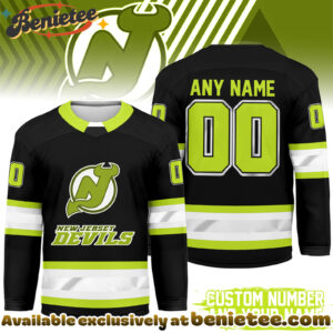 New Jersey Devils Premium NHL Hi-Vis Hockey Spirit Custom Name and Number Jersey