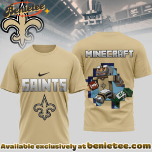 New Orleans Saints Premium NFL Minecraft 3D Shirt